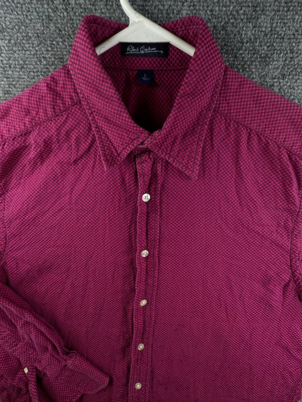 Robert Graham Flannel Button Up Shirt Red Check Large Soft Long Sleeve Adult Men